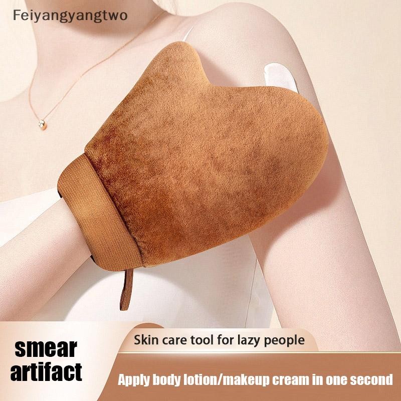 Feiyangyangtwo Reusable Body Self Tan ถุงมือ Applicator Tanning ถุงมือครีมโลชั่นมูสถุงมือทําความสะอาดร่างกาย Self Tanner ถุงมือนิ้วใหม่