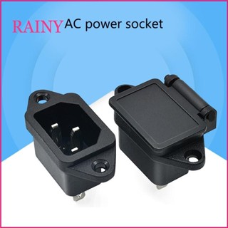 RAINY AC 250V 10A IEC320 C14 ปลั๊กไฟตัวผู้ 3 พินซ็อกเก็ตเข้า