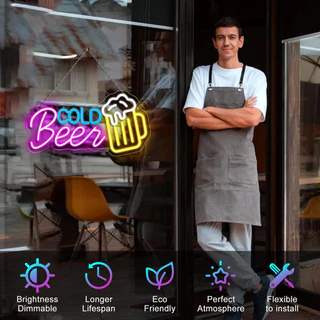 ป้ายโฆษณาและไฟ LED เหมาะสำหรับบาร์ ห้องแสดงคอนเสิร์ต ร้านอาหาร ป้ายโฆษณา หน้าต่างร้านค้า ไฟนีออน และการตกแต่งร้านค้า