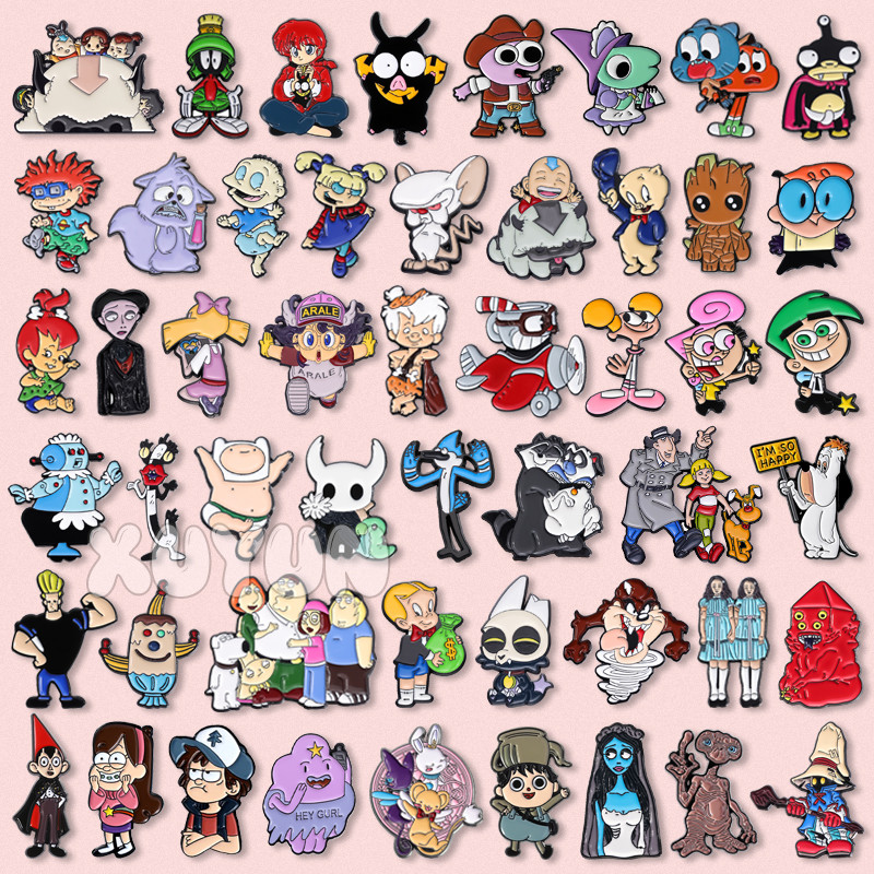 เข็มกลัด โลหะผสม ลายการ์ตูนอนิเมะ 100 แบบ อุปกรณ์เสริม สําหรับเพื่อน นักเรียน เด็ก กระเป๋าเป้สะพายหลัง