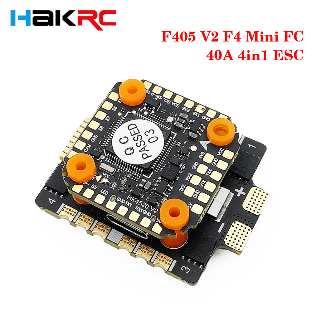 HAKRC F405 V2 Mini Stack F4 Mini Flight Controller Dual BEC 40A 4in1 ESC DShot1 300 PWM สําหรับ RC F