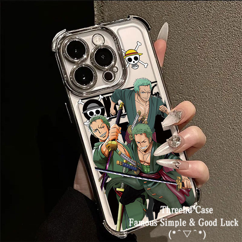 ปลอกเข้ากันได้สําหรับIPhone 16 11 14 13 12 15 Pro Max 7Plus 8Plus SE 2020 X Xs Maxขั้นสูงสี่มุมเปลือกป้องกันการตกOne Pieceหล่อSolonกรณีปกอ่อน