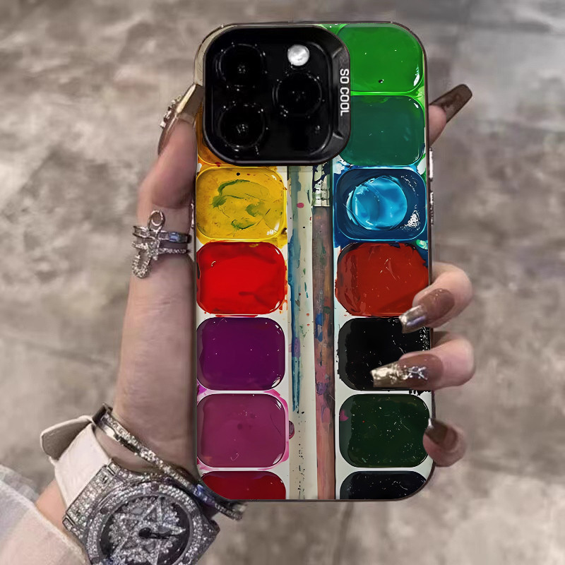 ️จัดส่งทันที️เคสไอโฟน11 13 14 15 16 Pro Max Colorful color material matte  Case For iPhone 13PM,16PM