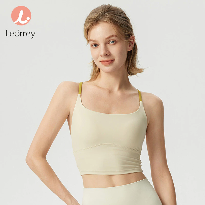 Leorrey เสื้อชั้นในฟิตเนสโยคะ สายเดี่ยวไขว้หลัง เสริมฟองน้ำ thumbnail 4