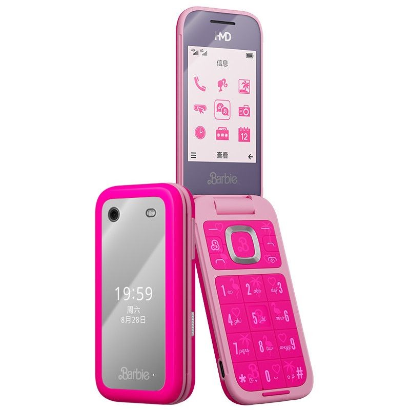 โทรศัพท์บาร์บี้ HMD โทรศัพท์บาร์บี้ 4G เต็มเน็ตคอม ปกพลิก โทรศัพท์แฟชั่นของขวัญสำหรับนักเรียน