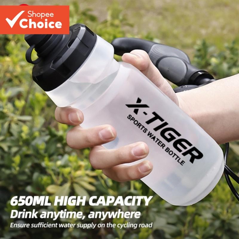 X-tiger ขวดน้ําพลาสติก กันฝุ่น ความจุขนาดใหญ่ 650 มล. แบบพกพา สําหรับขี่จักรยาน เล่นกีฬากลางแจ้ง