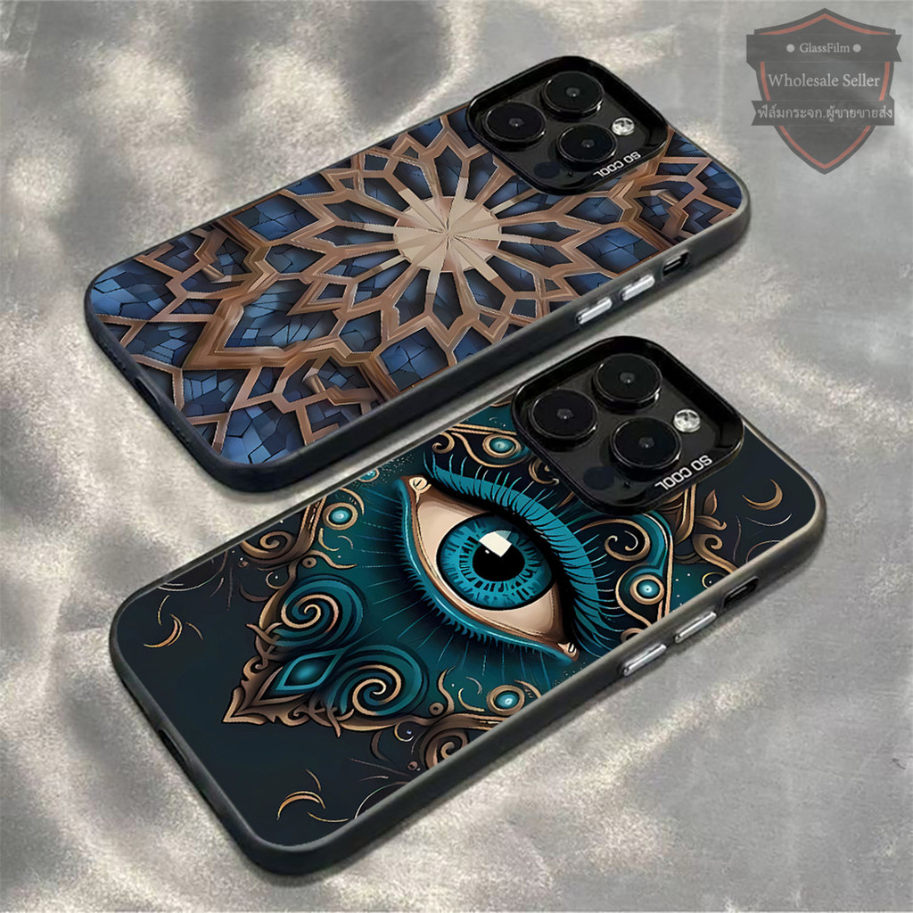 ส่งจากไทย เคสไอโฟน11 13 16 Pro Max XR 7 8 Plus Devil's Eye ลวดลาย เคสแข็งเคลือบด้านFor iPhone 15 11 12 14 promax X XSMax