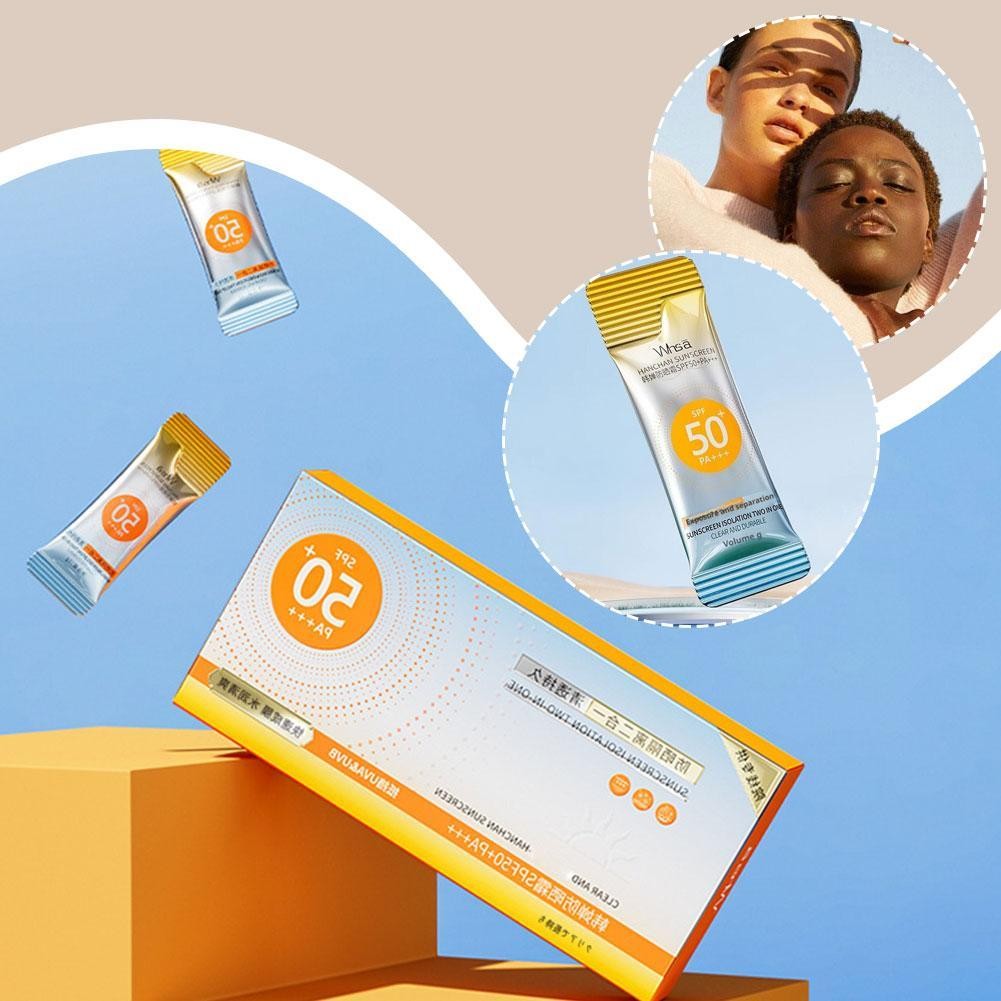 Box Facial Sunscreen Portable Small Package Sunscreen 1g*pa+++ Spf50+ Sunscreen R5v8