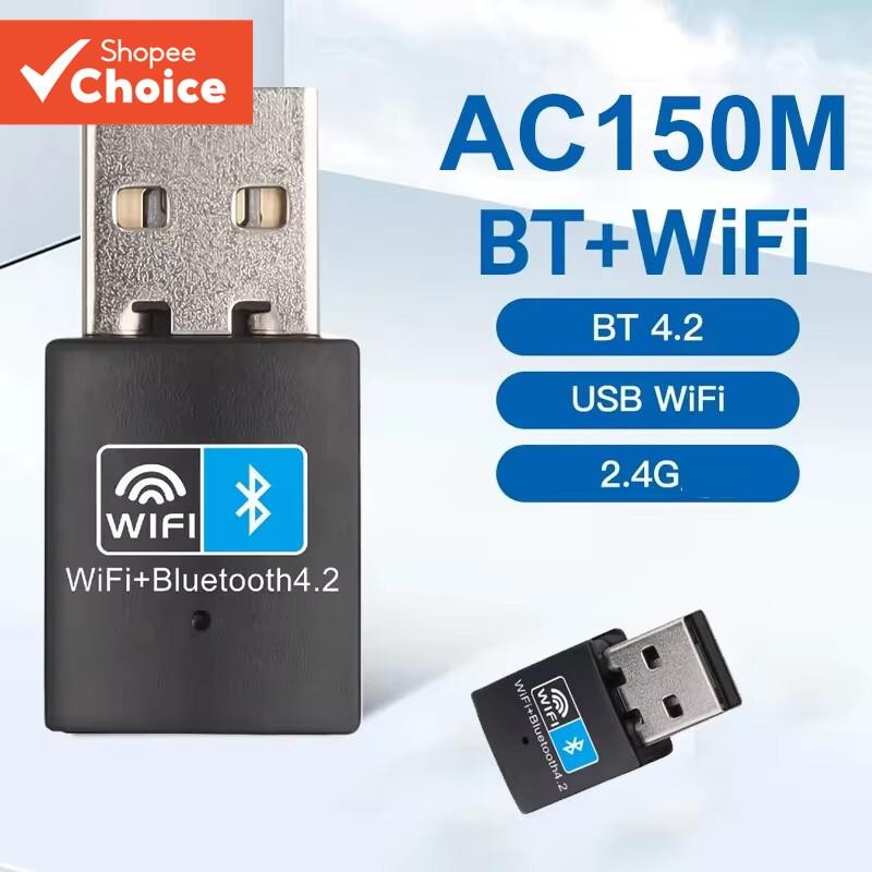 Mini USB Wifi อะแดปเตอร์ไร้สาย 150mbps Bt 4.2 Wifi Dongle การ์ดเครือข่าย RTL8723DU สําหรับเดสก์ท็อปแล็ปท็อปพีซี