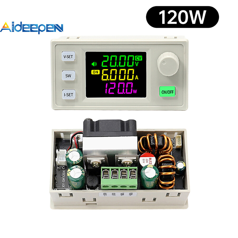 AIDEEPEN SK120X CNC step-up/step-down DC แรงดันไฟฟ้าควบคุมแหล่งจ่ายไฟโมดูลชาร์จพลังงานแสงอาทิตย์อินพุต DC6-36V เอาต์พุต 0-36V 120W