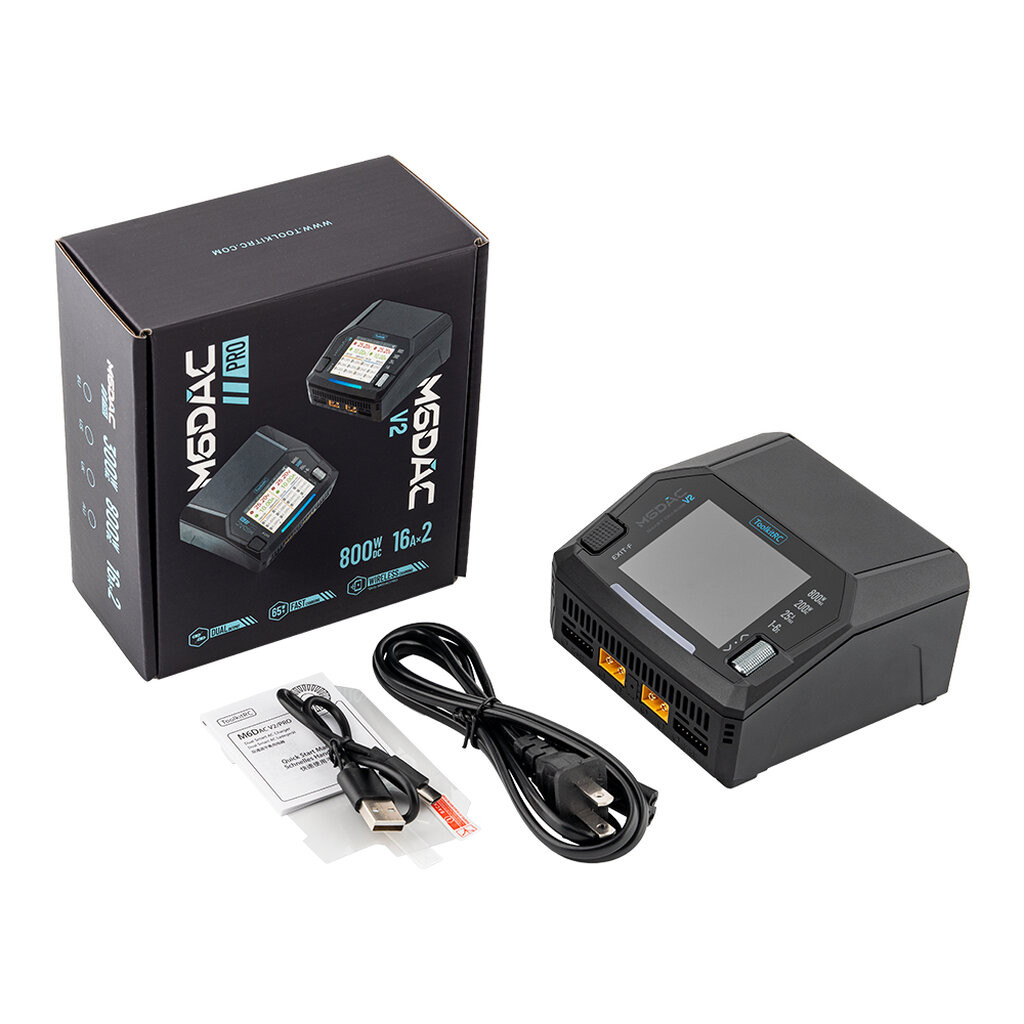 ToolkitRC M6DAC V2 LiPo 1-6S 15A Dual Channel Smart Charger AC 200W | DC 800W | 65W Fast charge อุปก