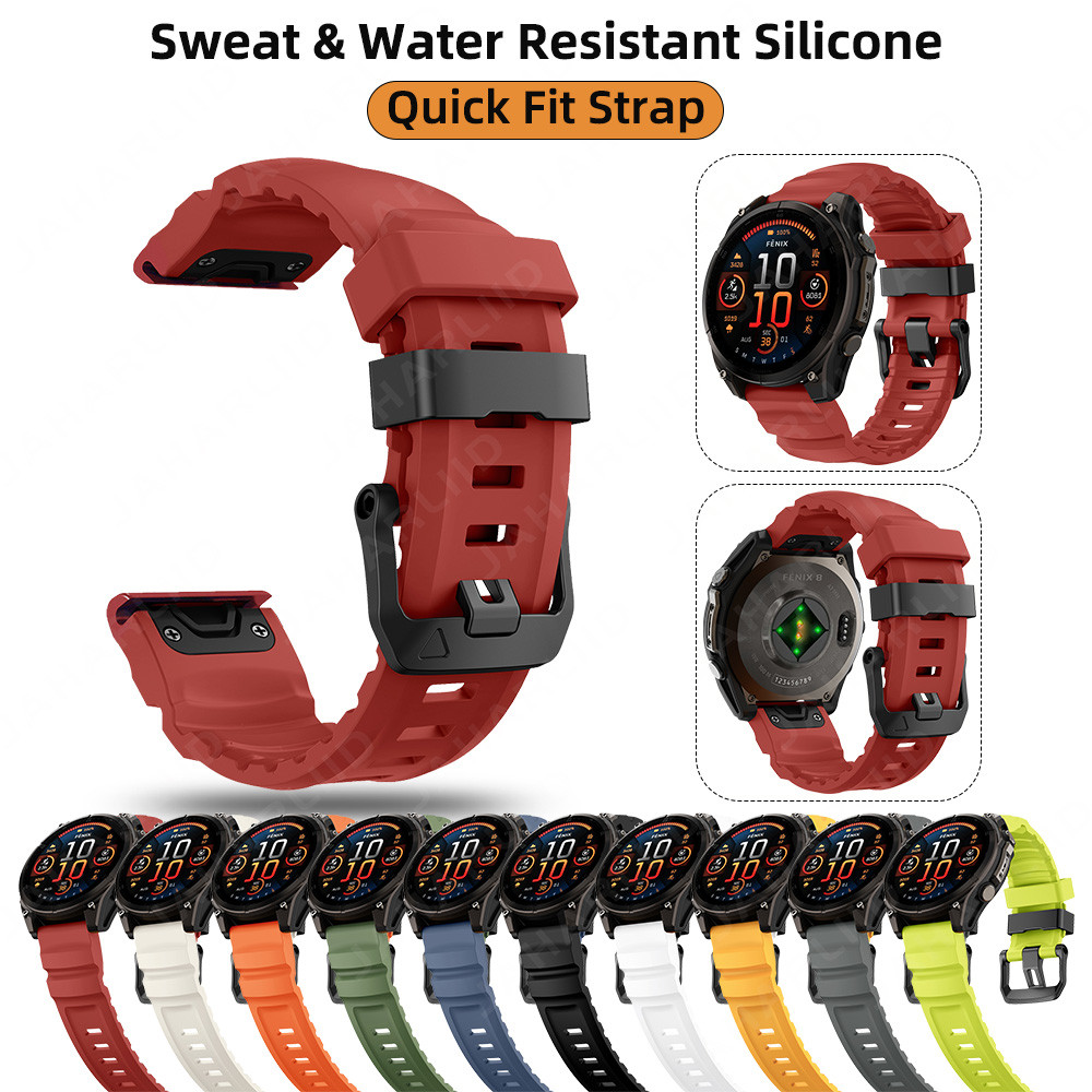 22 มม.26 มม.สายรัดซิลิโคนสร้อยข้อมือกีฬาเปลี่ยนสายคล้องคอ Quick Fit สําหรับ Garmin Fenix 8 51 มม.47 