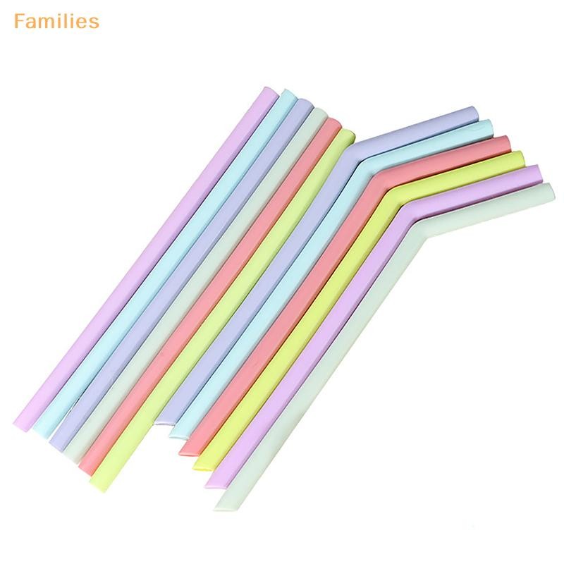 Families> 6 ชิ้นหลอดซิลิโคนเกรดอาหารแบบใช้ซ้ําได้ตรง Bent Multicolor ดื่มฟางสําหรับเด็ก Party Bar อุปกรณ์เสริมได้ดี - รูปที่ 4