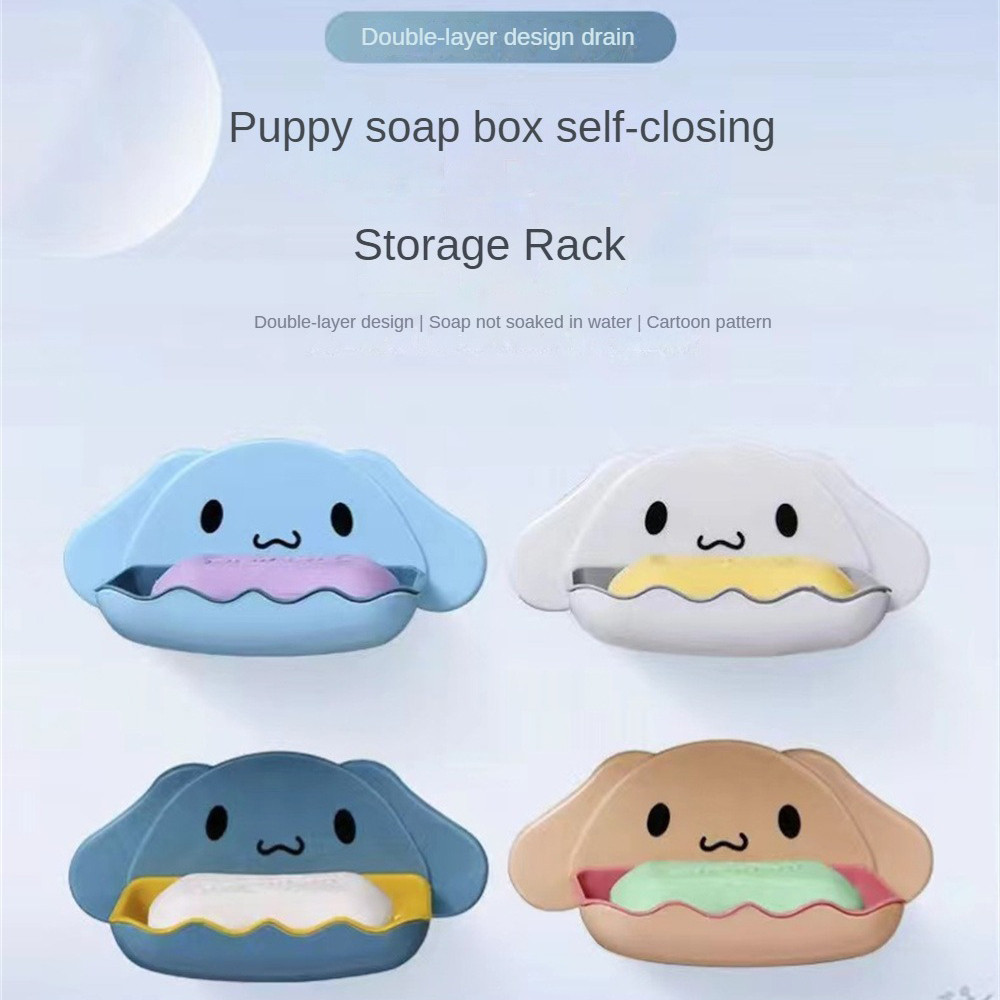 ღ ที่วางสบู่ในห้องอาบน้ำรูปสุนัขสุดน่ารัก พร้อมภาชนะสำหรับเก็บฟองน้ำ จาน ถาด อุปกรณ์ตกแต่งห้องน้ำ - รูปที่ 4