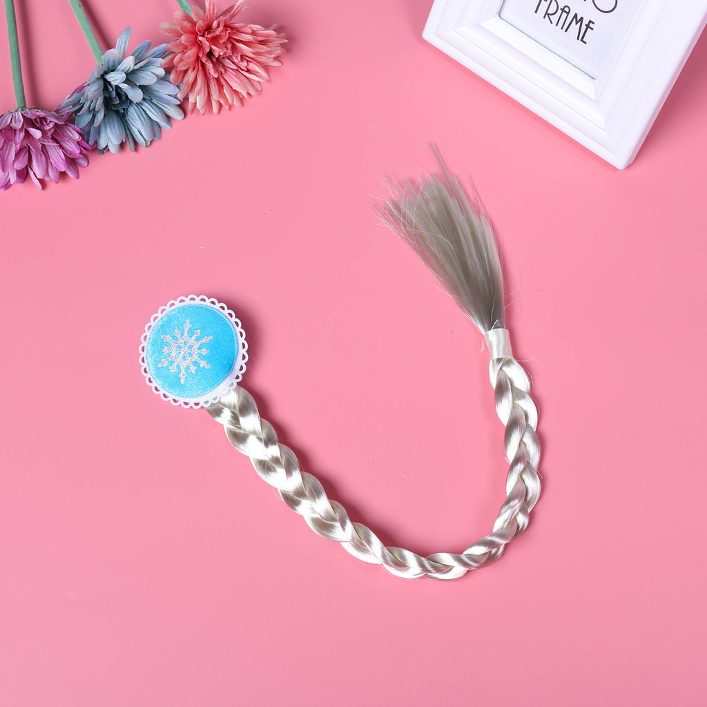 เด็กวิกผมแช่แข็งถักเปียเด็กทารกของขวัญวันเกิดการแสดงบนเวทีแต่งตัวเอลซาเจ้าหญิงอุปกรณ์ผมปลอม - รูปที่ 3