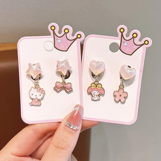 เด็กหูคลิปไม่เจ็บปวดไม่เจาะต่างหูน่ารักโลหะผสมต่างหู