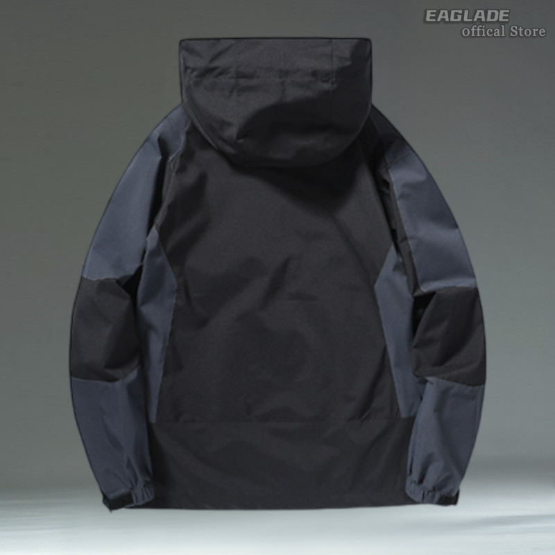 EAGLADE ขี่มอเตอร์ไซค์ Bomber Rider เสื้อแจ็คเก็ตเสื้อกันลมกันน้ำสำหรับผู้ชาย ป้องกันน้ำและรอยขีดข่วน ระบายอากาศได้ รหัส 1818 สีดำ + สีเทาเข้ม E05 ราคา ถูกที่สุด ดีลบีเคเค แกลเลอรีภาพที่ 3