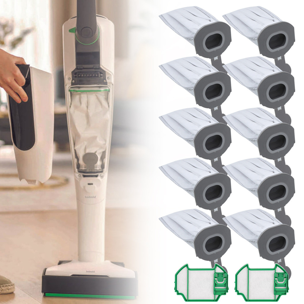 สําหรับ Vorwerk VK7 และ FP7 เครื่องดูดฝุ่นไร้สาย, ถุงเก็บฝุ่น 10 ใบ, 2 ตัวกรองล่วงหน้า, อุปกรณ์ทําคว