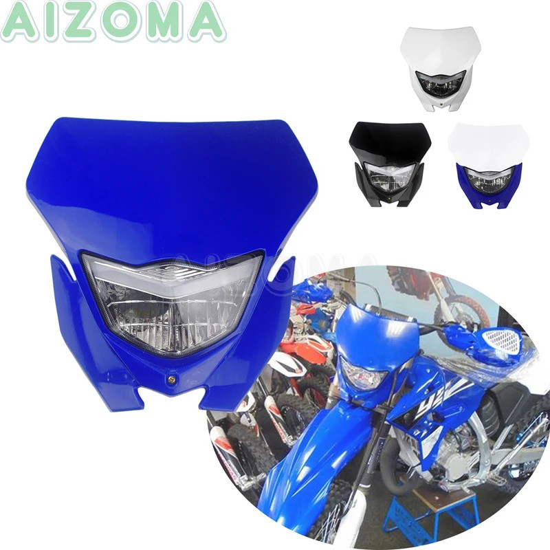 Supermoto Dirt Bike Headlight Fairing H4 12V Head Lamp For Kawasaki Yamaha YZ WR TTR XT YZF WRF 125/