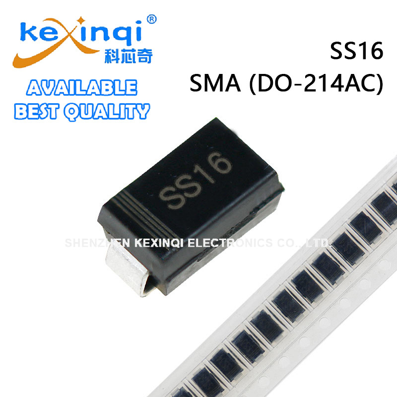 (20-100 ชิ้น) SS16 SMA DO-214AC Fast Rectifier SMD Schottky Diode