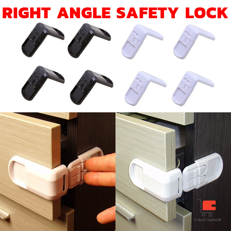YT ที่ล็อคลิ้กชักป้องกันเด็ก ที่ล็อคตู้เย็น รุ่นกดเปิด กันไม่ให้เด็กเปิดลิ้นชัก แบบเข้ามุม ตัวล็อคประตูตู้ safety lock