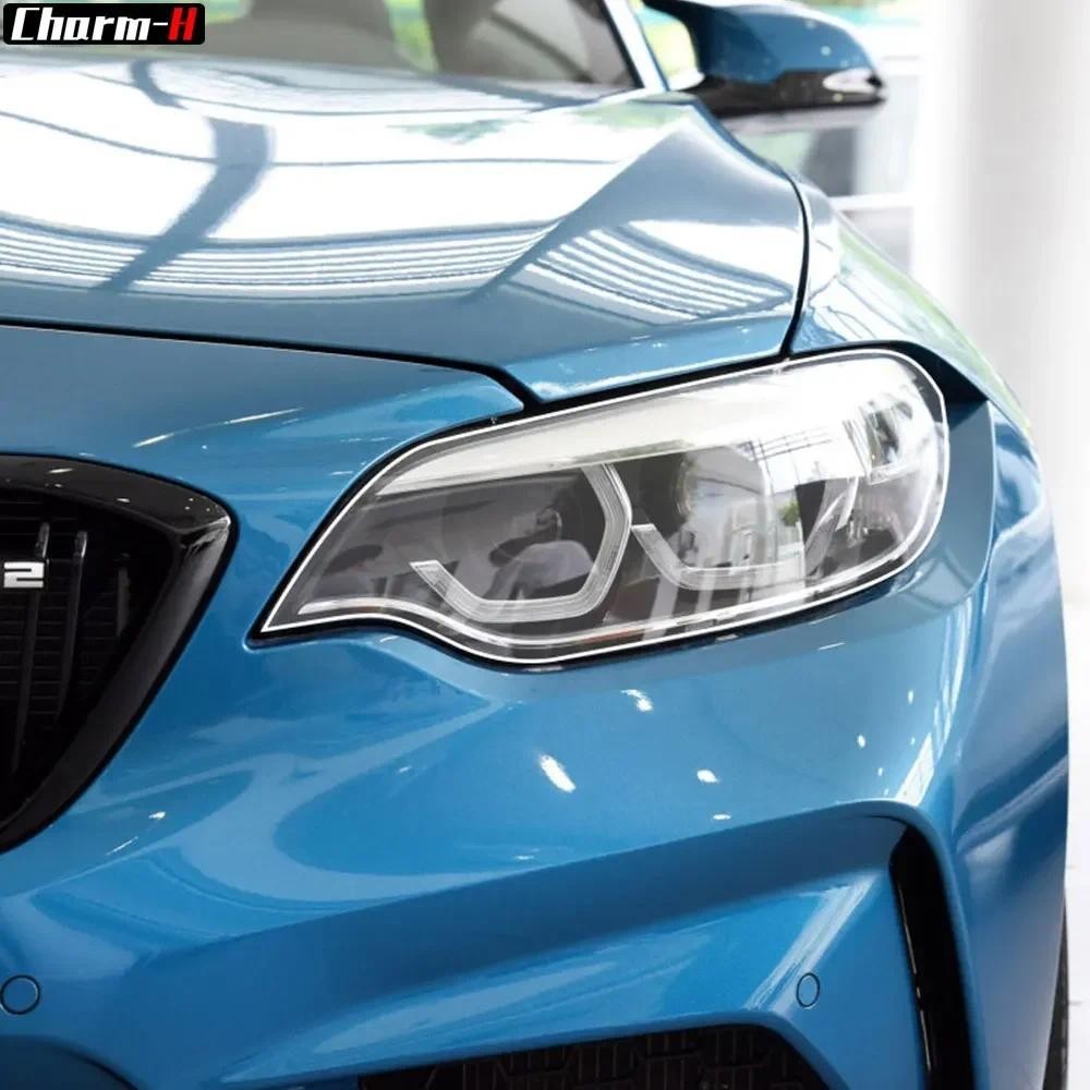 2 ชิ้น Self Healing TPU ป้องกันสติกเกอร์โปร่งใสไฟหน้ารถป้องกันฟิล์มสําหรับ BMW M2 F87 การแข่งขัน CS 