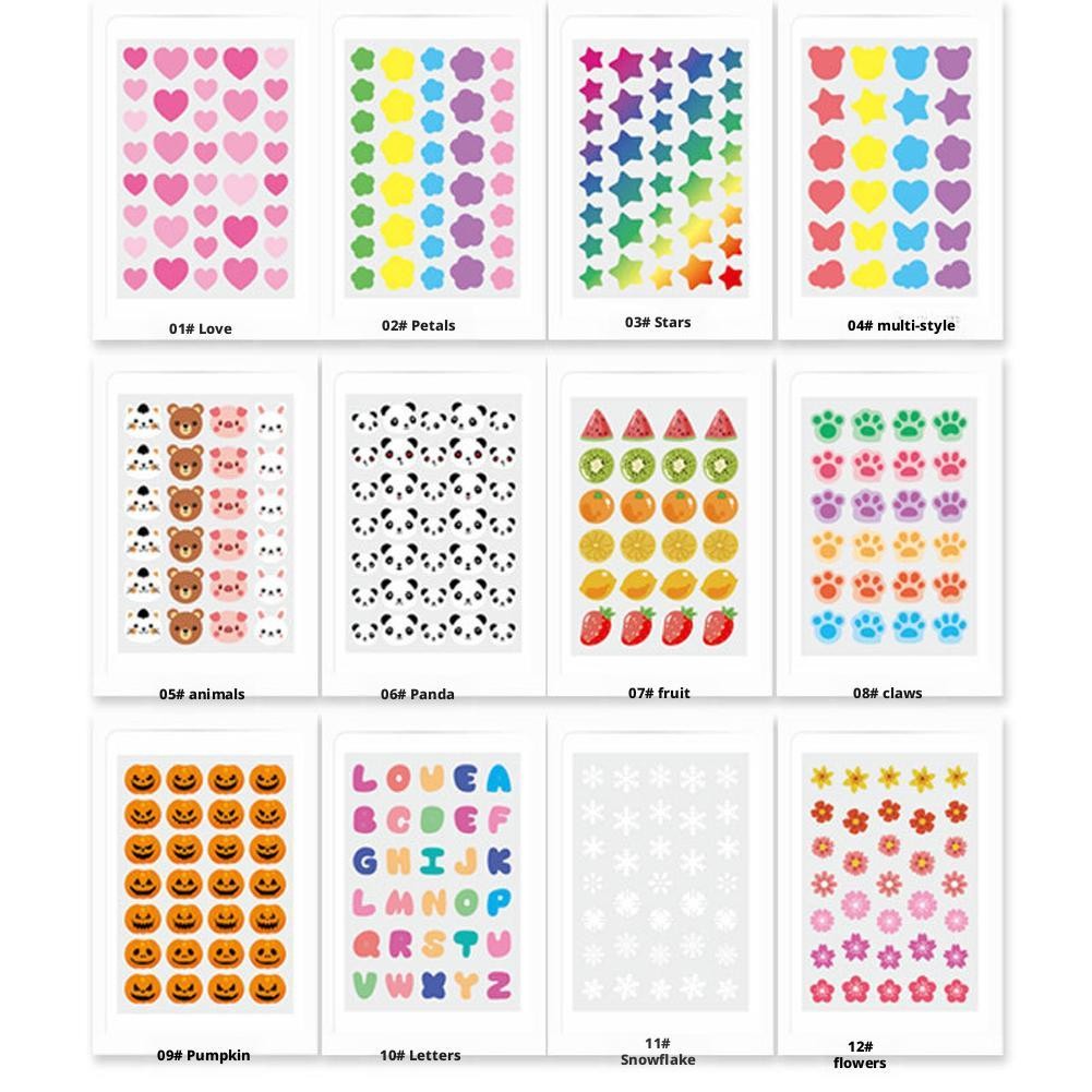 แผ่นแปะสิวไฮโดรคอลลอยด์ ดอกไม้สนุก/ผลไม้/รูปสัตว์ การดูแลสิวที่มีสีสัน
