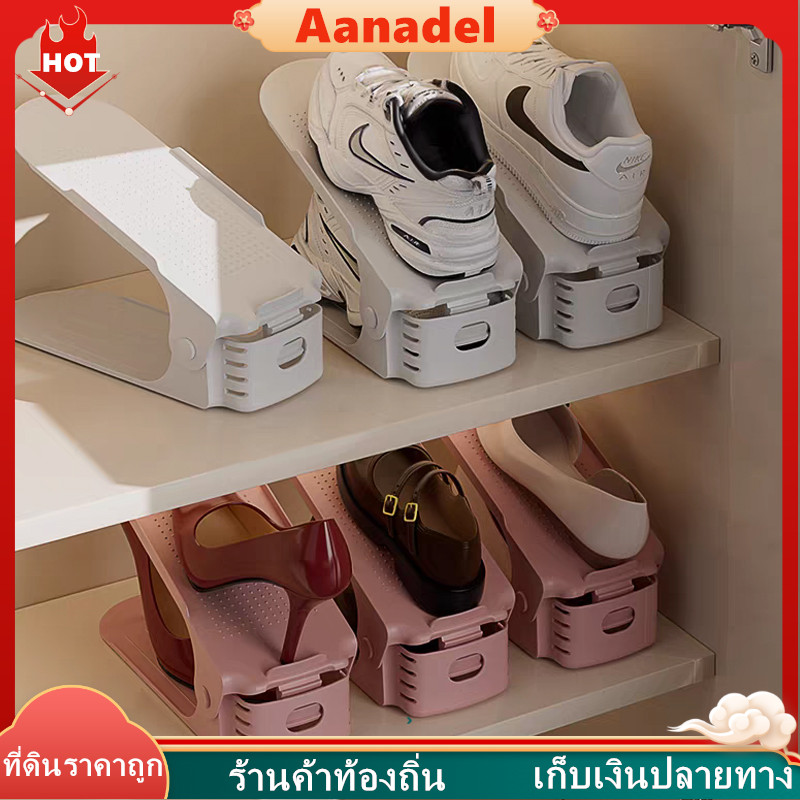 🔵AA🔵 ชั้นวางรองเท้า 2 ชั้น ที่เก็บรองเท้า อุปกรณ์เก็บรองเท้า ประหยัดพื้นที่ Shoe Receptacle ชั้นวางรองเท้า พับเก็บได้ - รูปที่ 3