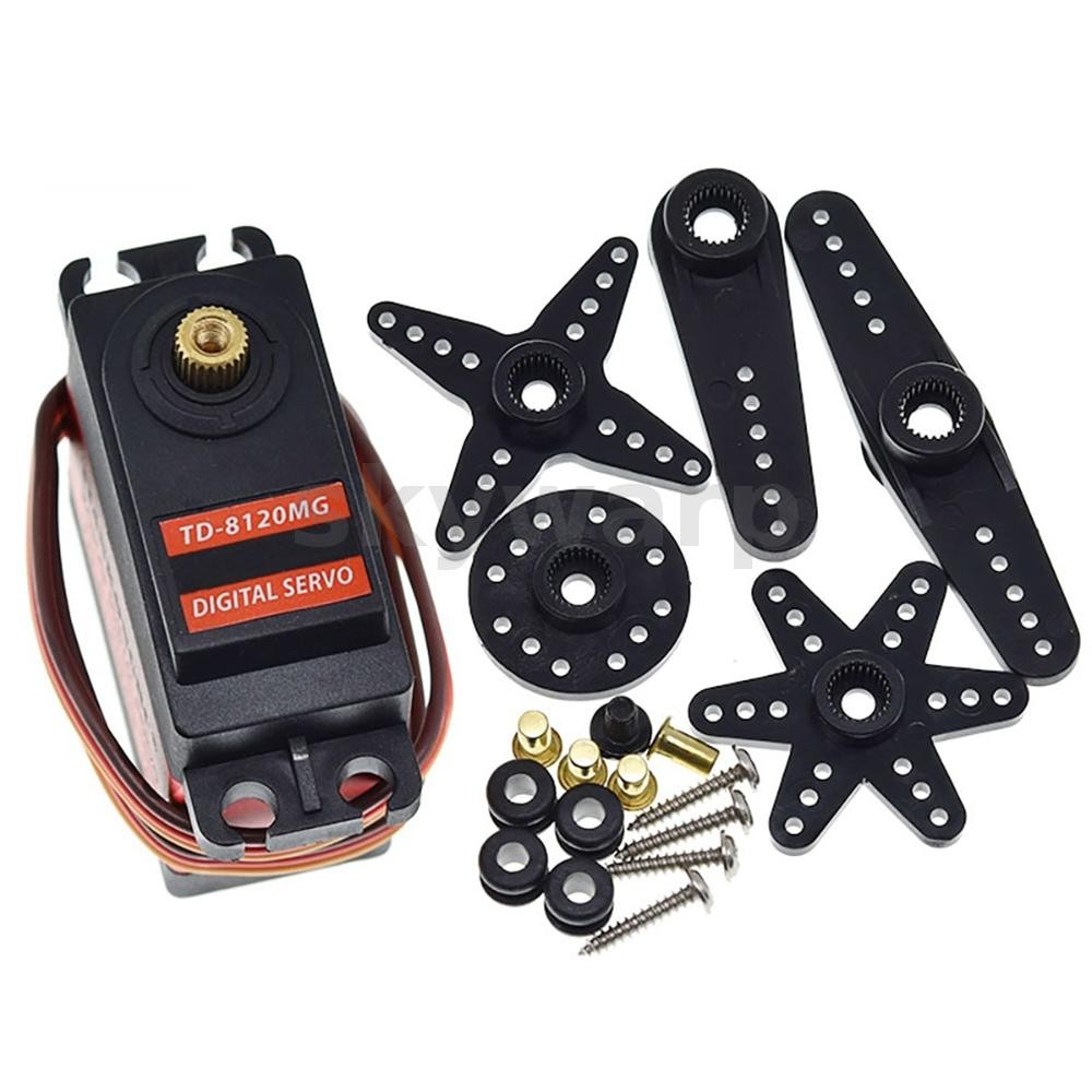 TD-8120MG เกียร์โลหะกันน้ํา Digital Servo พร้อมแรงบิดสูง 20KG 180 มุมสําหรับ RC รีโมทคอนโทรลรถรุ่นรถ
