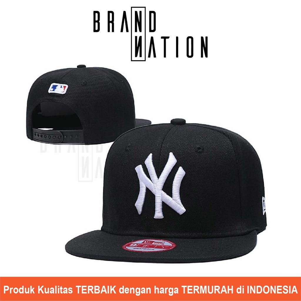Topi SNAPBACK NY New York Yankees BLACK WHITE Major League Baseball MLB Snapback