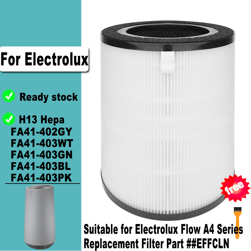 2 in 1 เปลี่ยนตัวกรอง HEPA คาร์บอนเปิดใช้งาน EFFCLN สําหรับ Electrolux Flow A4 FA41-402GY เครื่องฟอก