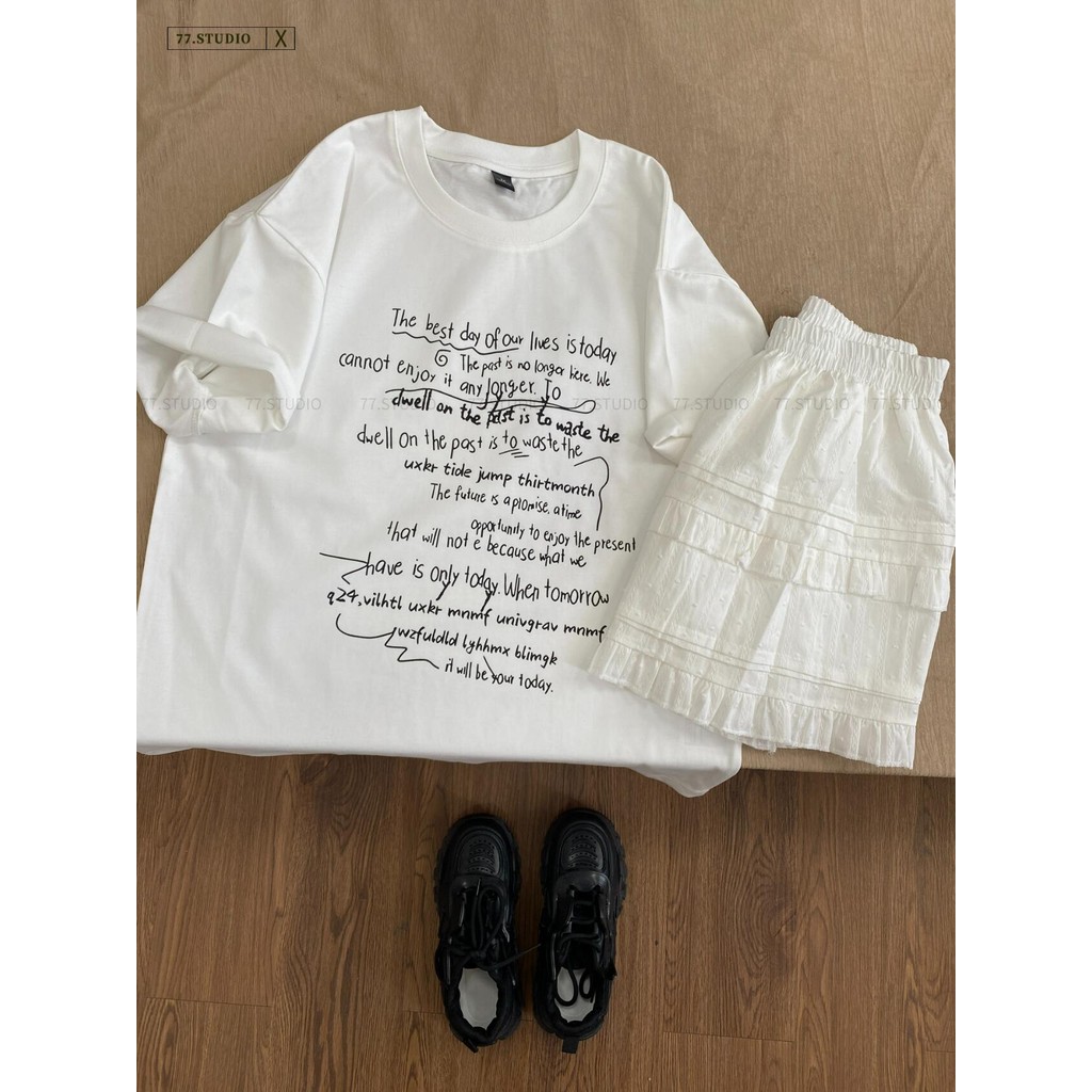 ‌เสื้อoversize t-shirt 100%cotton ผ้าฝ้ายแขนสั้นนุ่มระบายอากาศ สไตล์เกาหลี ผู้หญิง ไซส์S-3XL ส่งBKK