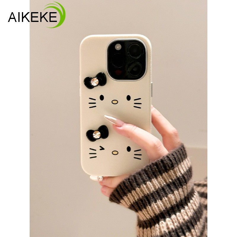 น่ารัก 3D Bow Hello Kitty เคสโทรศัพท์สําหรับ OPPO A5 A3S Pro A3X A79 A80 A60 A40 A40M A38 A18 A36 A7