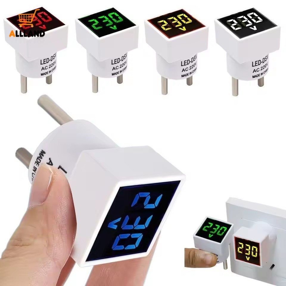 Universal Digital Voltmeter 50-500V EU Plug LED เครื่องทดสอบแรงดันไฟฟ้าสําหรับ AC/DC Circuit Detecti