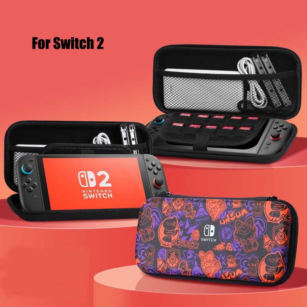Pokemon Scarlet Violet กระเป๋าถือความจุขนาดใหญ่สําหรับ Nintendo Switch 2 Slim Premium EVA กระเป๋าเดินทาง 10 ตลับหมึกเกมอุปกรณ์เสริมกระเป๋า