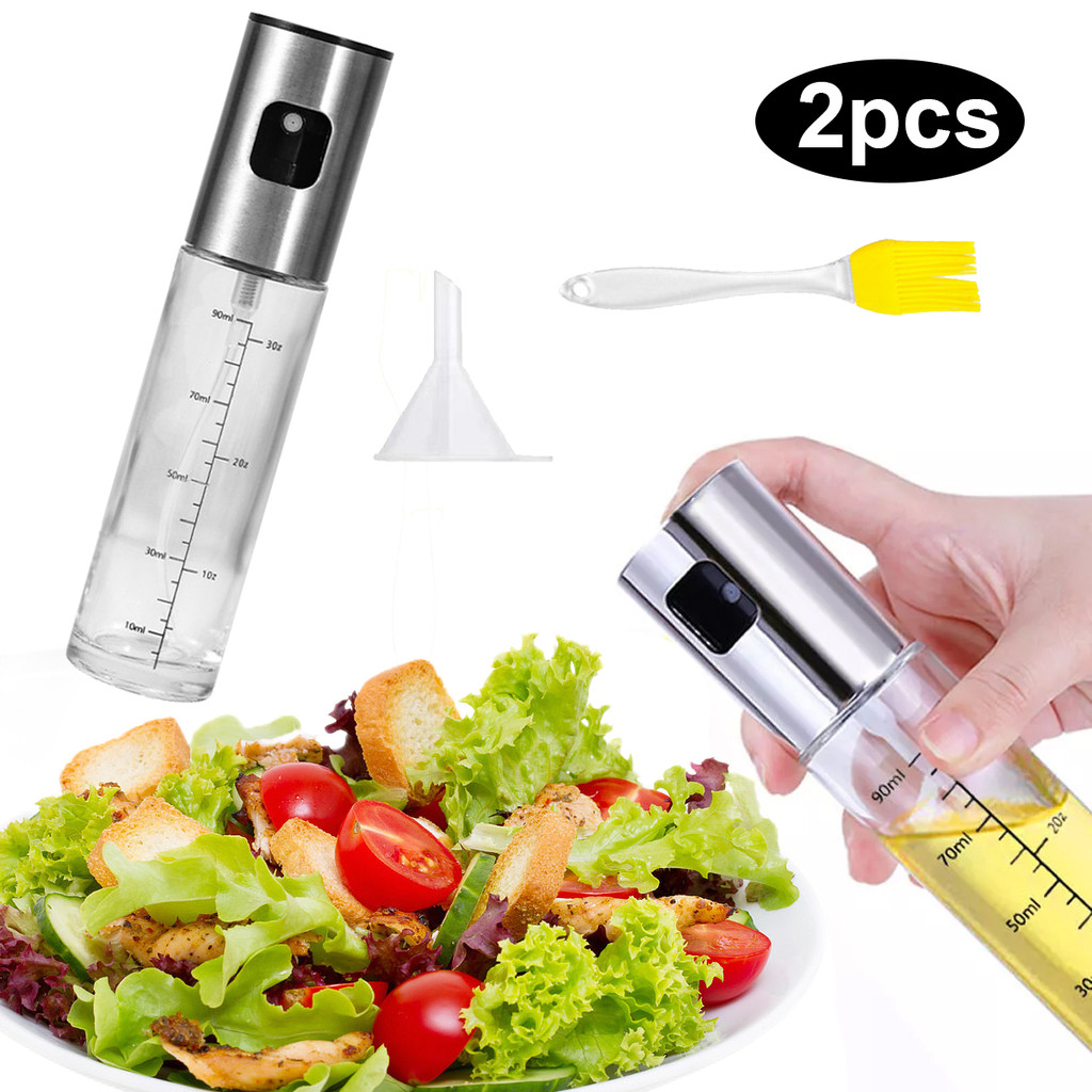 IlislandGlass Oil Sprayerสําหรับทําอาหาร Olive Spray Mister สําหรับสลัดบาร์บีคิวครัวเบเกอรี่ขวดน้ําส