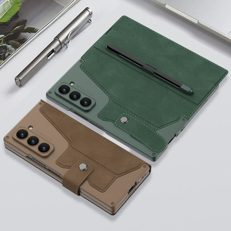 สำหรับ Samsung Galaxy Z Fold 6-ฟิล์มกระจกนิรภัย, ช่องเสียบการ์ดและช่องเสียบปากกาเคสกันกระแทก