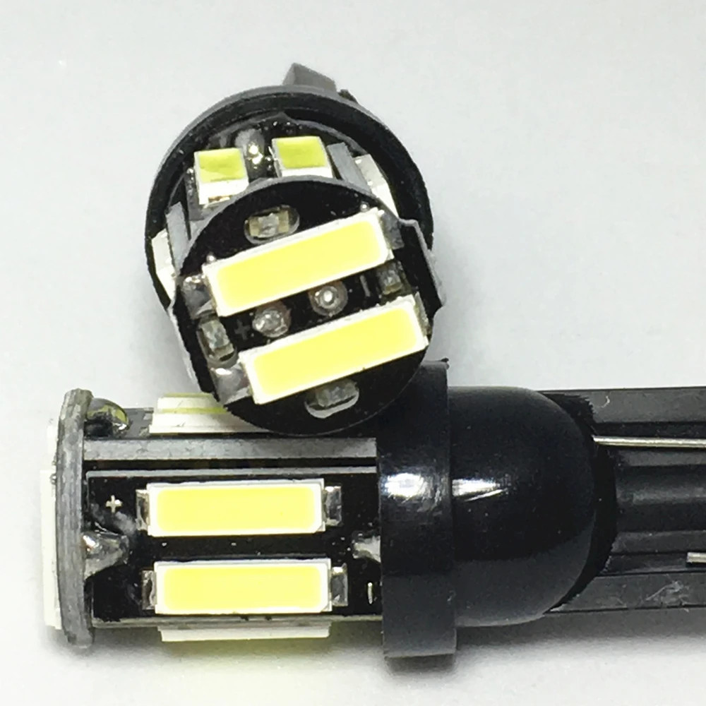 4 ชิ้น W5W 10-7020 SMD รถ T10 LED 194 168 Wedge เปลี่ยนย้อนกลับเครื่องมือแผงโคมไฟสีขาวสีฟ้าหลอดไฟสํา