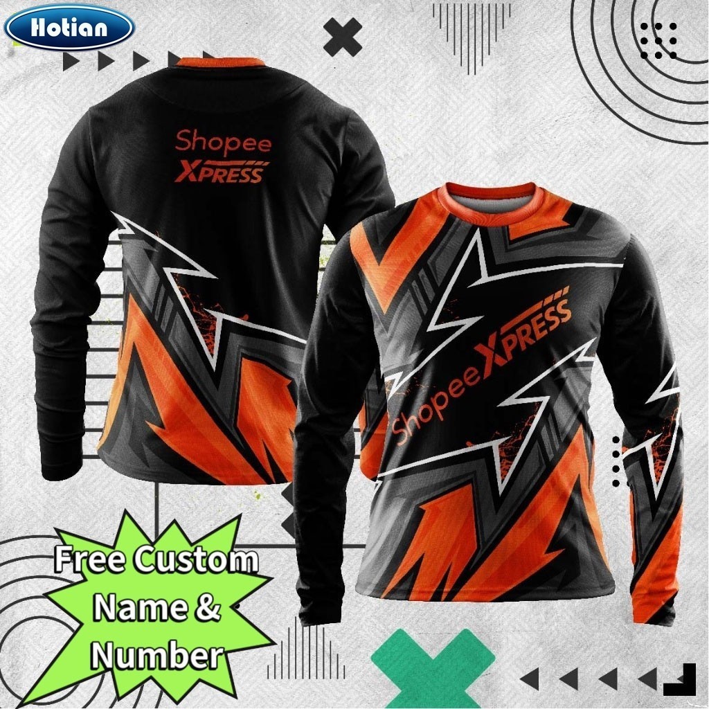 SHOPEE Rider Long Sleeves (ขายดี)Jersey Corner SHOPEE XPRESS Motorcycle Riders Full Sublimation Long