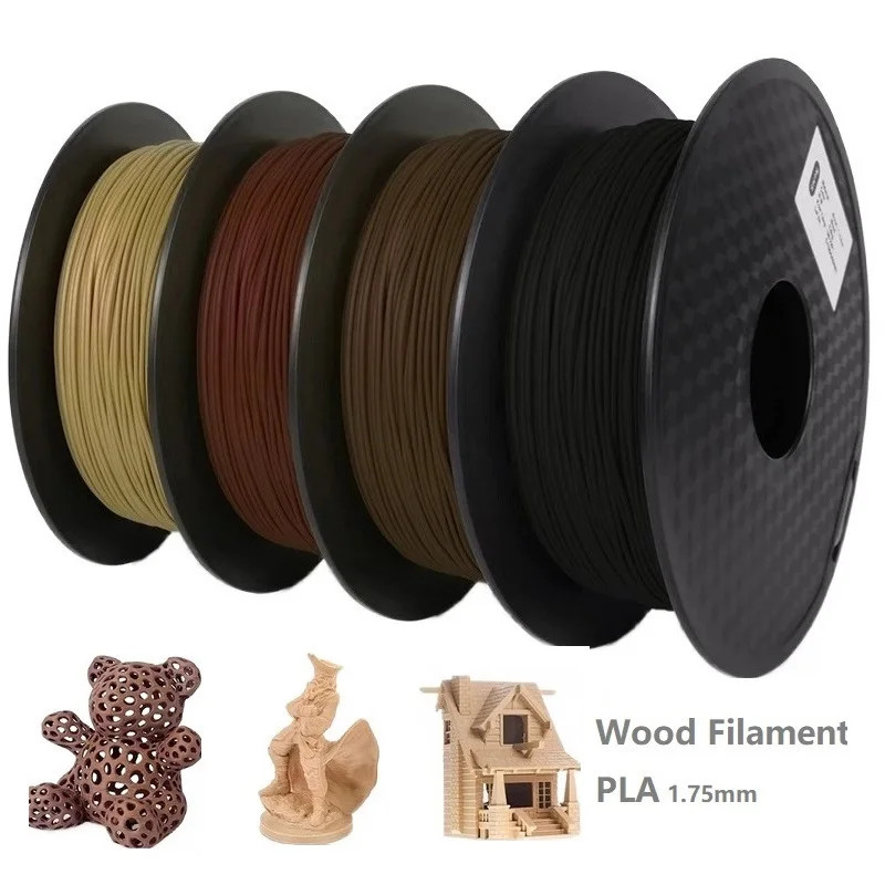 3D เครื่องพิมพ์เส้นใยไม้ PLA 1.75 มม.ระเหิดไม้ PLA 3D การพิมพ์วัสดุ 1 กก./500 กรัม/250 กรัมไม้มะเกลือสีแดงรองเท้าแตะไม้ Filamento