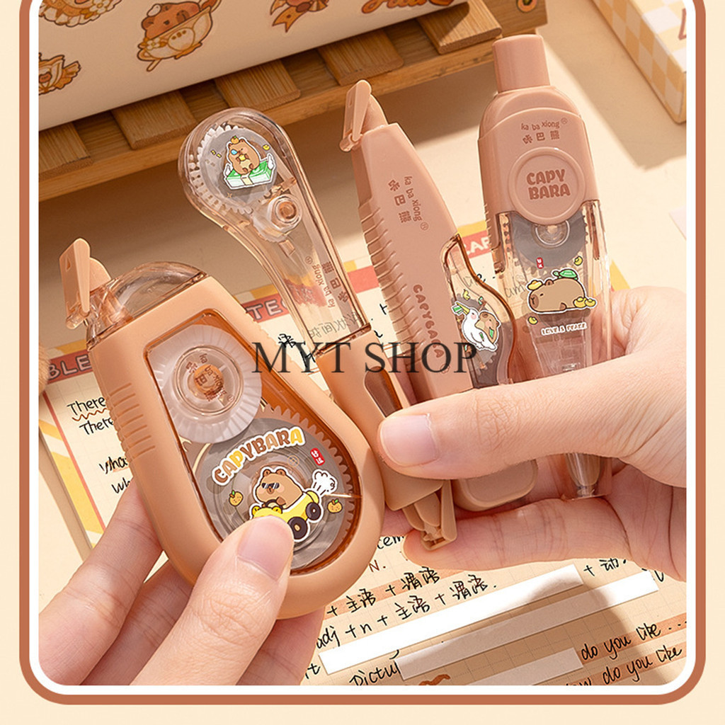 1 กล่อง ได้ 4 ชิ้น ชุดเทปลบคำผิด ลายการ์ตูนน่ารัก บอดี้สีพาสเทล  ขนาดเทปกว้าง 5 มม. พร้อมส่งในไทย