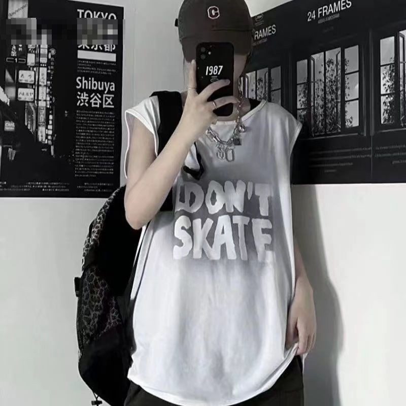 NEW เสื้อแขนกุด สกรีนลายตัวอักษรอังกฤษ OP-1116