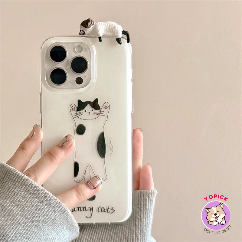 ร่มการ์ตูนแมวเคสโทรศัพท์สําหรับiPhone 11 12Pro 13 14Plus 15Pro Max 16Plus 16Pro XR XS Max 7 8Plusพร้อมโซ่สุนัขCreative Girlฝาครอบโทรศัพท์BB - รูปที่ 4