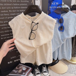 คลังสินค้าพร้อม 80-140 ซม.ฤดูร้อนชายสาว Retro แขนกุด Ripped …