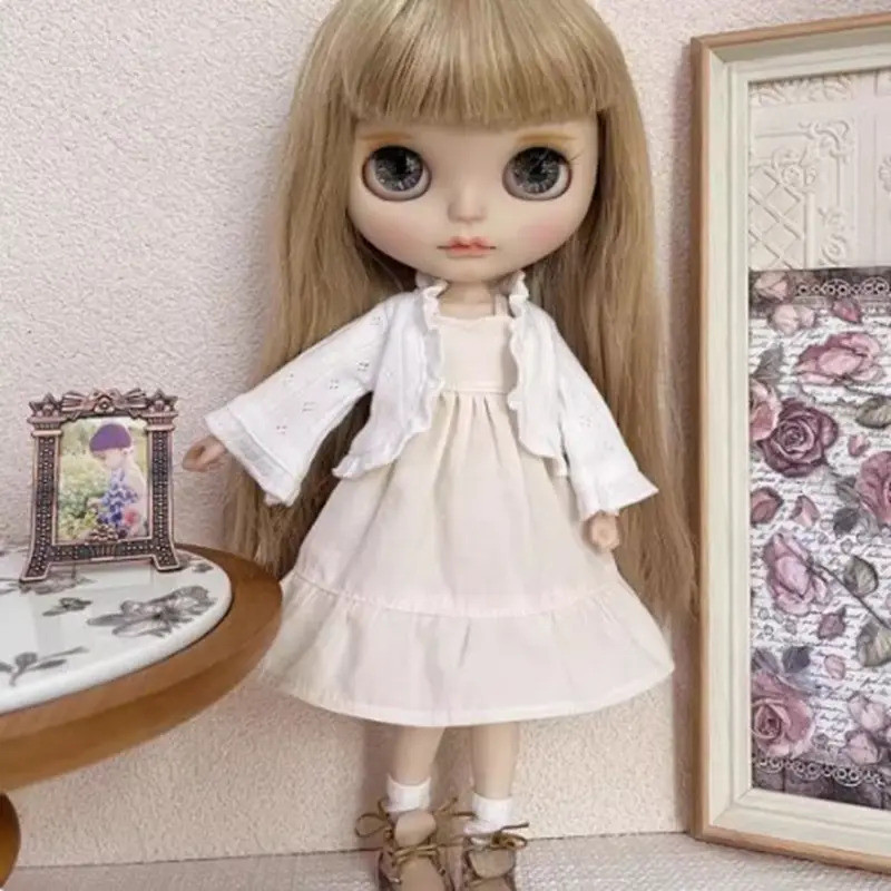 Princess Camisole Skirt Dresses For ob24 ob22 Dolls Long Dresses White Cardigans For blythe Dolls DI