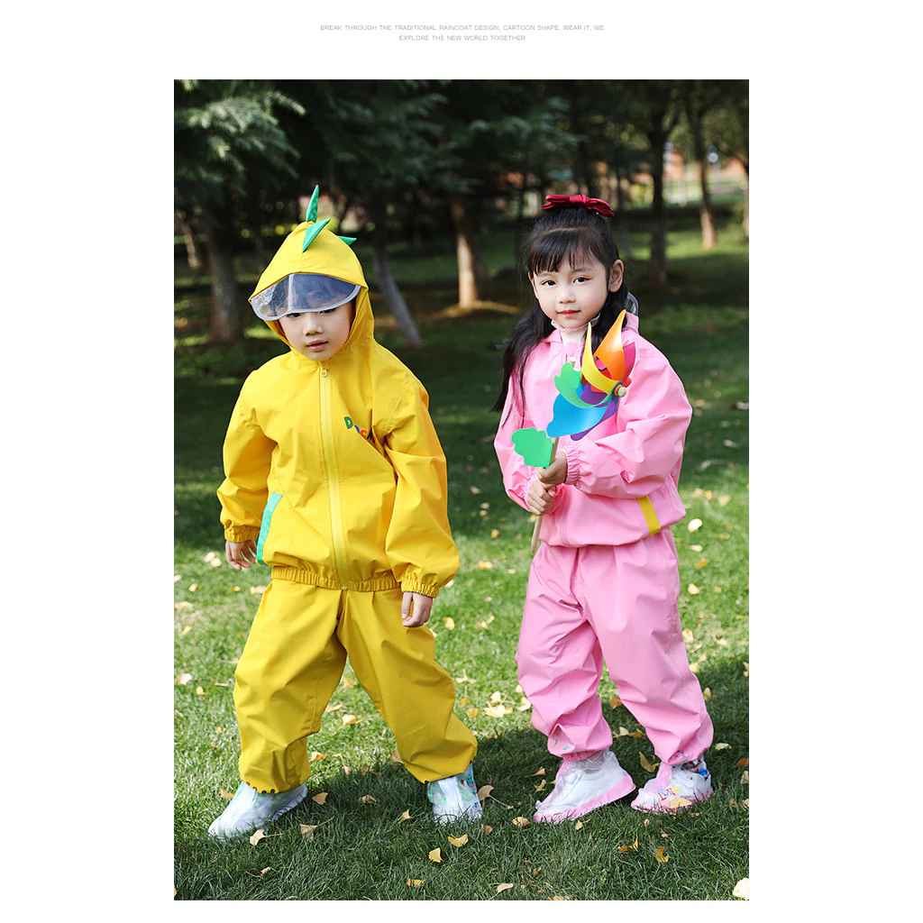 ชุดเสื้อกันฝนเด็กอนุบาล 3-8 ปี ผ้าฝ้าย thumbnail 5