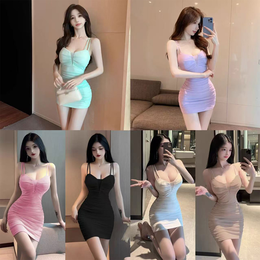 เดรสสายเดี่ยวรัดรูป ใส่ออกงาน  ลุคสาวไนท์