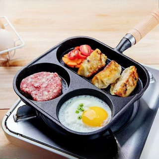 3-hole Aluminum Alloy Egg Frying Pan, Non-Stick, Multi-Function for Omelette and Steak