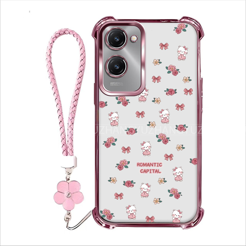 แถมเชือกเส้นเล็กปลอก VIVO Y05 Y11D Y18 Y03 Y03T Y18S Y28S 5G เคสโทรศัพท์สําหรับใหม่ซิลิโคนสี่มุมป้องกันการตก HDM