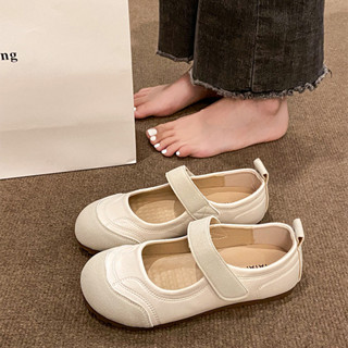 รองเท้าลำลอง Mary Jane เวอร์ชั่นเกาหลี หัวกลม ปากตื้น เรียบง…